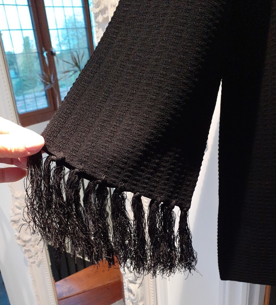 Zara Boho Knitted Jumper/Tunic With Fringed Cuffs BNWT Size L