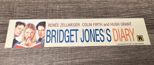 2001 Bridget Jones’s Diary Movie Theater Mylar Poster 2”x12” Rene Zellweger