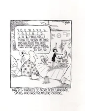 DAVE COVERLY SIGNED ORIGINAL SPEED BUMP PEN+INK DAILY 1995       MAKE SKIN CRAWL