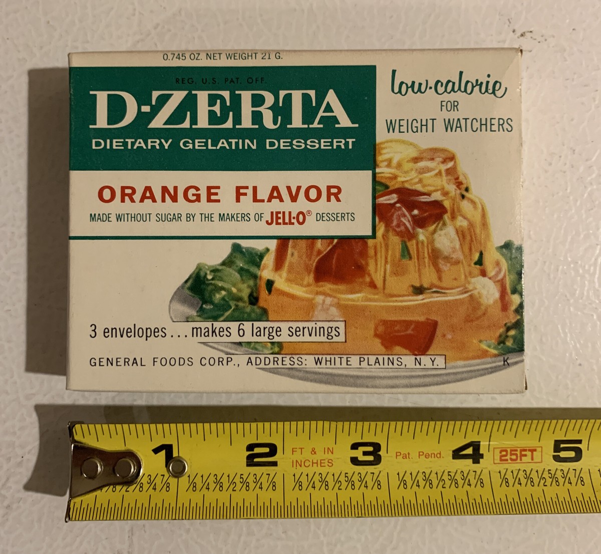 1960's Vintage Unopened Box D-ZERTA Dietary Orange Gelatin Jello