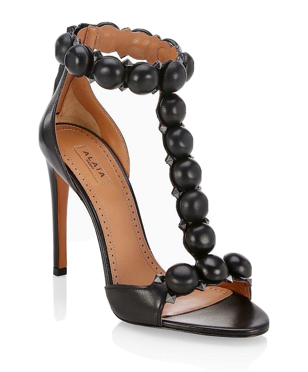 トレンド★関税送料込★ALAIAアライア Bombe black sandals Alaïa Bombe T-Strap Leather Black Sandals Size 36 | eBay