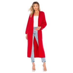 red maxi cardigan