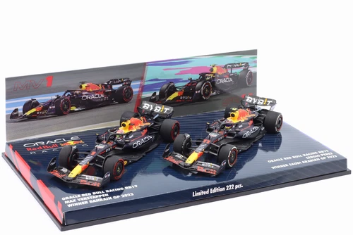 2 Car Set Verstappen #1 & Perez #11 Winners Bahrain & Saudi Arabia GP Formula 1 2