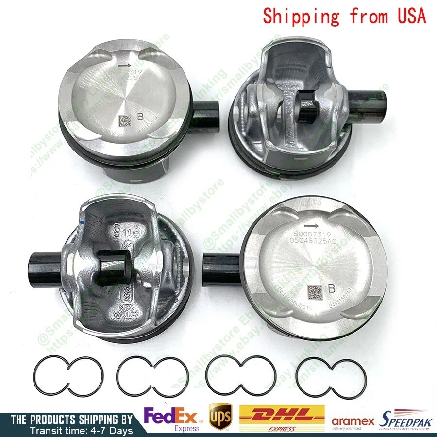 Juego de pistones con anillo OEM 4 piezas para Jeep Wrangler Campass 2.0T Grand Cherokee 2.0T Foto 2 de 4