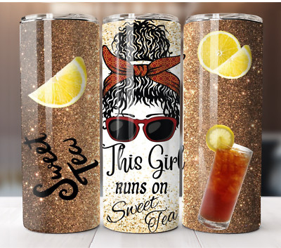 20oz Stainless Steel Tumbler Insulated Travel Mug This Girl Runs on Sweet Tea