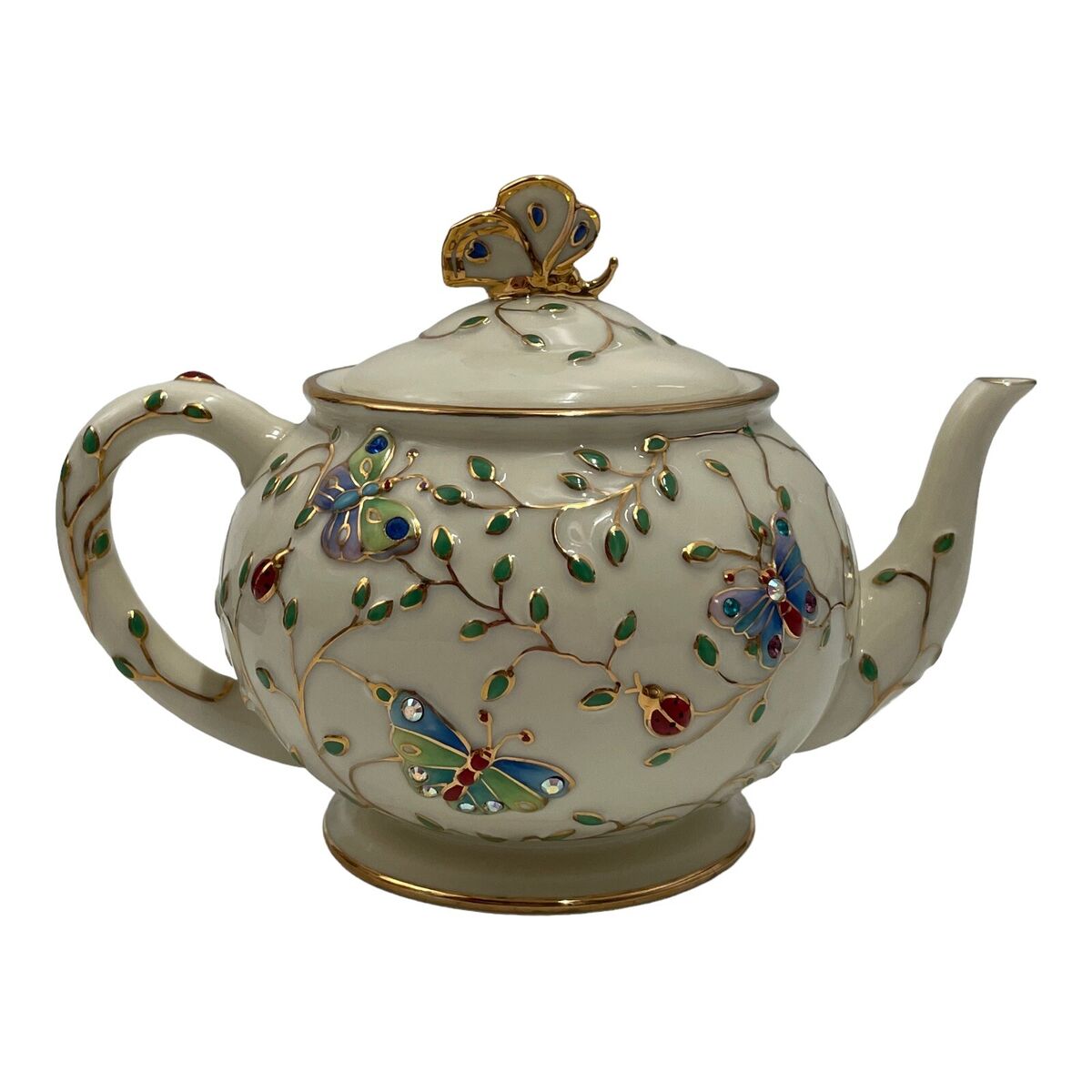 Vintage Lenox Summer Enchantment Teapot Handcrafted 24k Gold Vintage Lenox Summer Enchantment Teapot Handcrafted 24k Gold