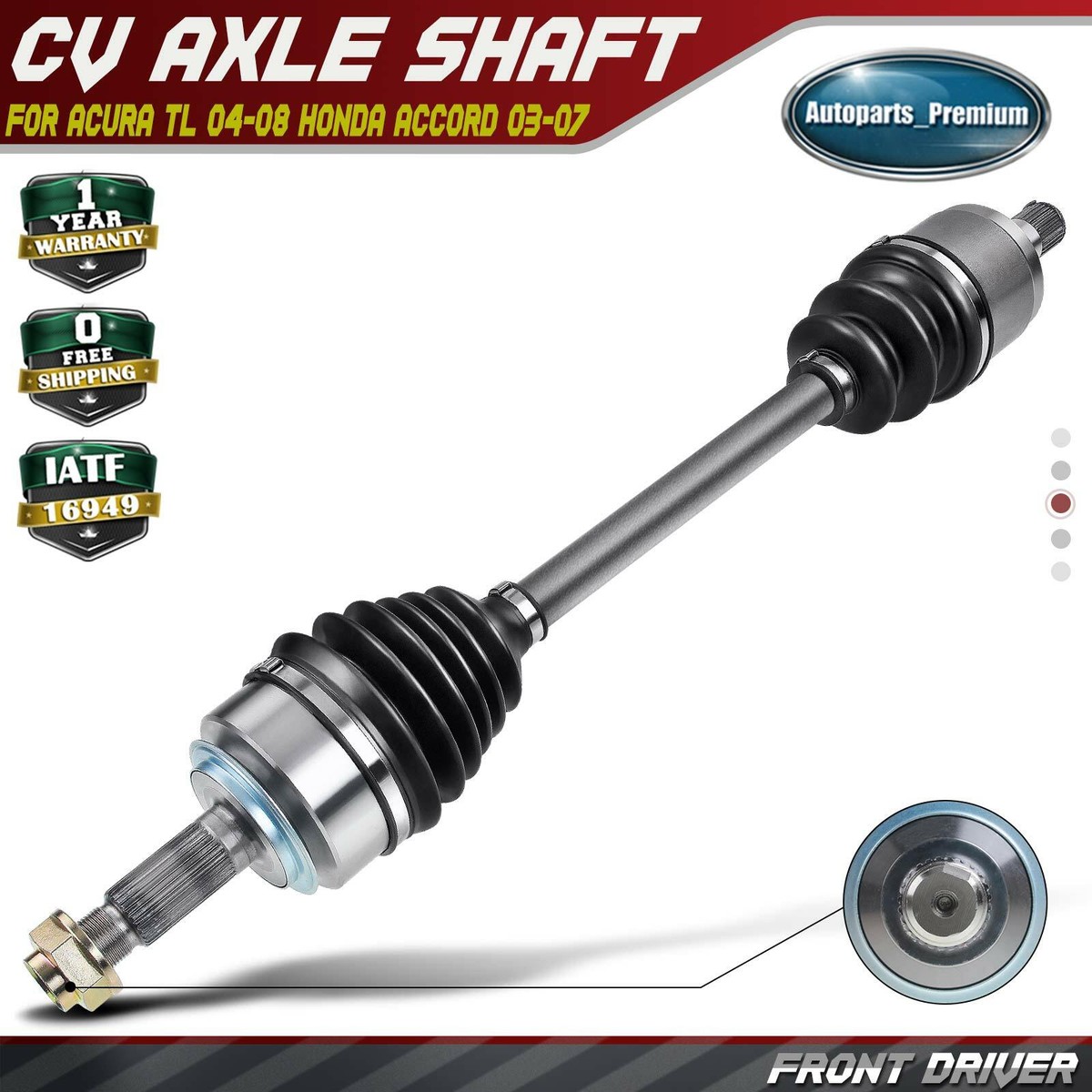 Front Left CV Axle Assembly for Acura TL 2004 2005-2008 Honda