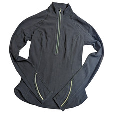 Lululemon Women's Half Zip Jacket Run U Turn Pullover Black Reflective Size 2