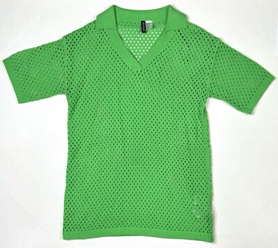 Divided H&M Hole Knit Dress Women s Medium Bright Green