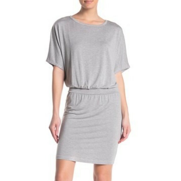 Michael Stars Erynn Boatneck Dress Jersey Heather Grey Size S Small Modal |  eBay