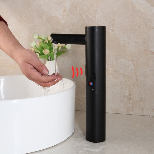 Bathroom Automatic Sensor Hands Free Touchless Black Faucet Sink Mixer Tap - Picture 8 of 9