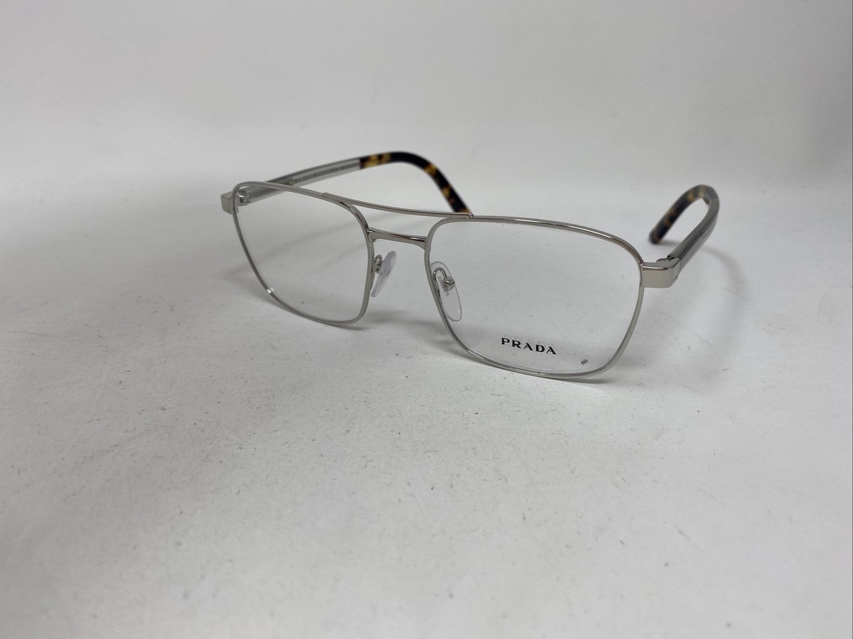 PRADA VPR 53X 52/17/140 1BC SILVER CRYSTAL TORTOISE EYEGLASSES