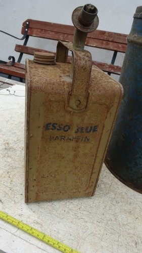Vintage Esso Blue Paraffin Can In Original Condition Large Drum Job Lot - Picture 2 of 24