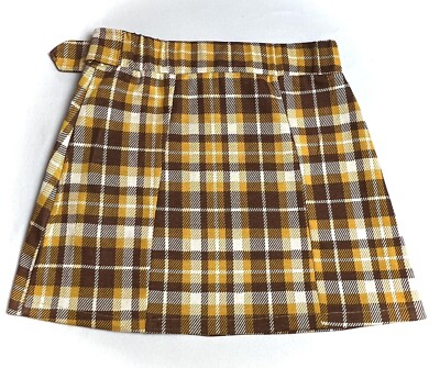 Jolie Joy Women/Youth Multicolor Plaid Belted Skirt Sz L NWT
