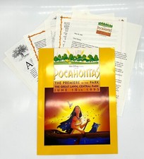Rare Disney POCAHONTAS Premiere in Central Park 1995 Souvenir Program - MINT