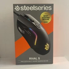 NEW & SEALED ✨ STEELSERIES Rival 5 RGB Optical Gaming Mouse Black, 85g Weight