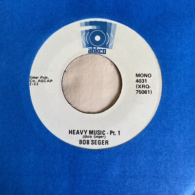 Bob Seger 45 Heavy Music pt. 1 / Heavy Music pt. 2 NEW reissue unplayed vinyl
