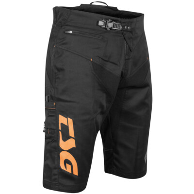 TSG Worx Bike Shorts Black/Orange Fahrrad Hose kurz MTB DH Tour Schwarz NEU