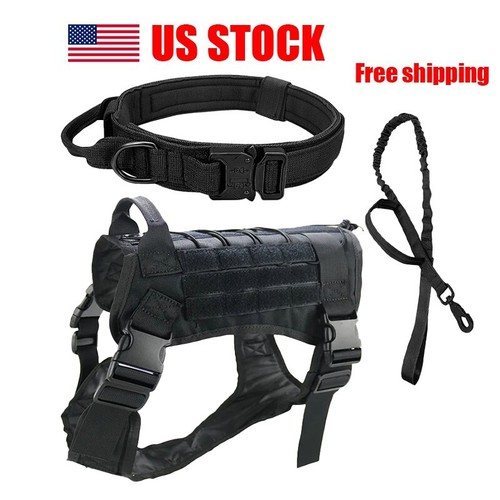 Tactical Dog Vest US Working Dog Military Harness with Handle No-pull Large - Picture 11 of 33