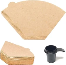GoldTone #2 Cone Unbleached  Brown Paper Coffee Filters (200 count) + 1 OZ Scoop