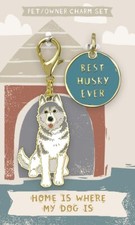 Juego de etiquetas y dijes de cuello Husky