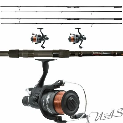 SPAR SET 2 X Mitchell GT PRO Karpfen Set Karpfen Rute 2,5LBS & Freilauf Rolle