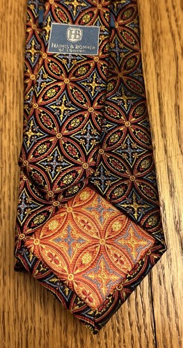 Corbata de seda vintage Hanes and Bonner of London - Imagen 4 de 6
