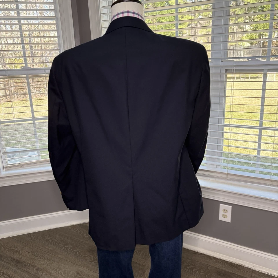 Abrigo deportivo Ralph Lauren para hombre talla 42S de un solo pecho azul marino botones dorados Foto 4 de 4