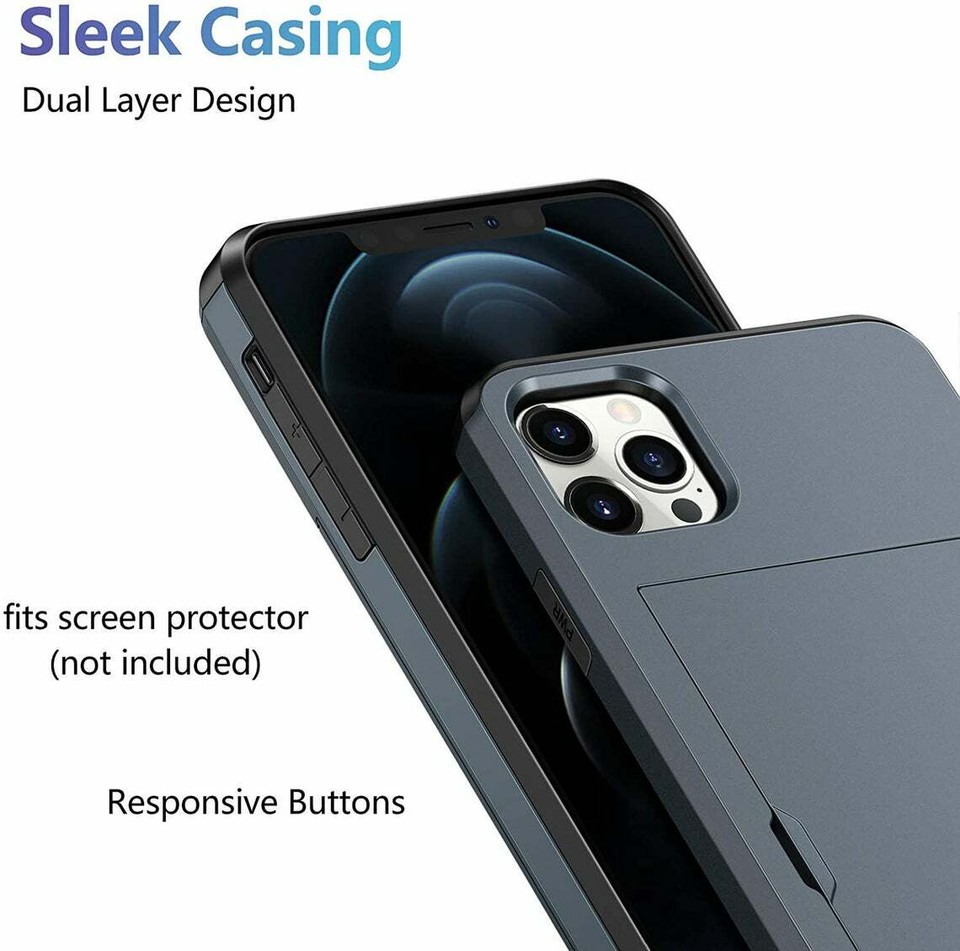 For iPhone 17 16 15 14 13 12 11 Pro Max Mini XR Case Cover Wallet Card ...