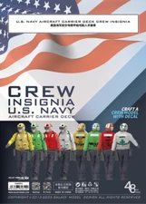Galaxy 1/48 USN Aircraft Carrier Deck Crew Badge Waterslide Decals Figure Models