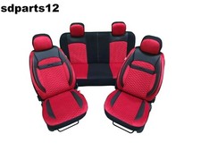 Per Opel Audi Coprisedili Velluto Rosso Ecopelle Nera Bordo Copri Sedili 