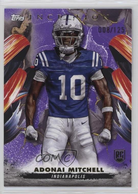 2024 Topps Inception Purple 8/125 Adonai Mitchell #174 Rookie RC v9t