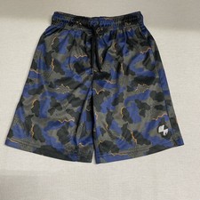 Place Sport Boys Navy Blue, Black, And Orange Shorts With Drawstring, Size 7/8