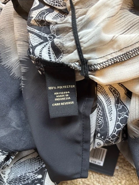 Топ Black and White Essentials от Milano L рукав 3/4 1 кнопка с замочной скважиной - Изображение 4 из 4