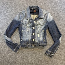 VTG Women s G By Guess Cropped Jean Jacket Small 80 s 90 s Y2k Distressed Denim