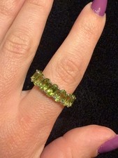 Lime Green Oval Eternity Ring