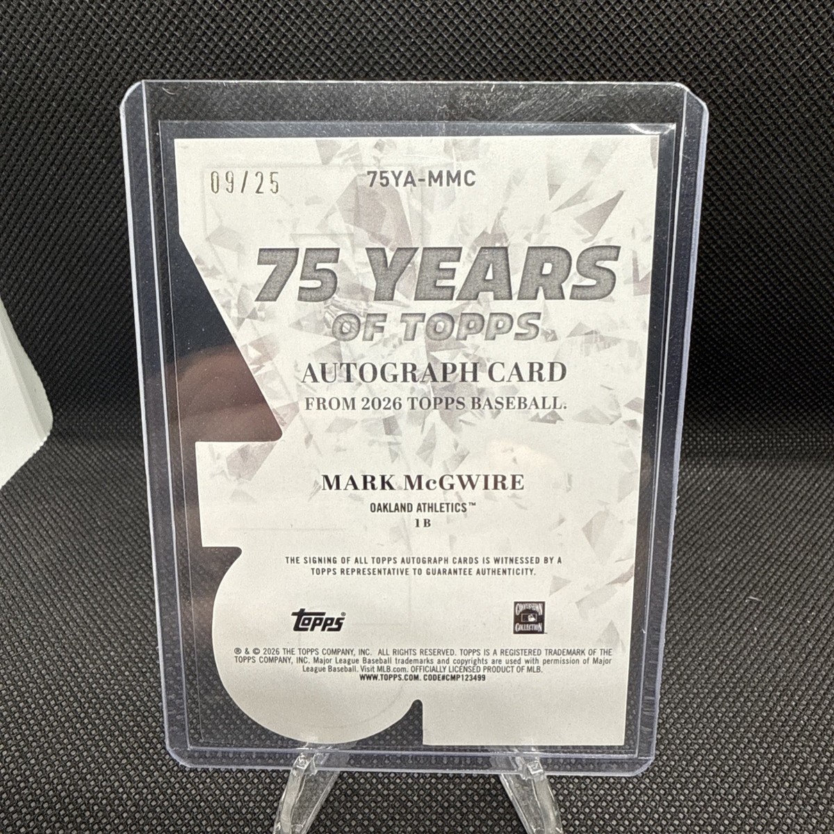 2026 Topps Series 1 75 Years Of Topps Die Cut Autograph Mark