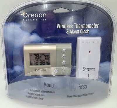 Oregon Scientific RAR601 Wireless Thermometer Alarm Clock Sensor NOS VTG 2004