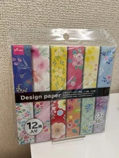 Daiso Design Paper (Flower Design,3 pieces each 12 Patterns) Total 36 Sheets