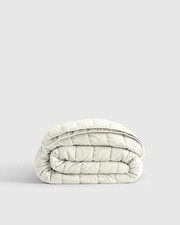 Quince 100% European Linen Box Quilt Ivory Ki...