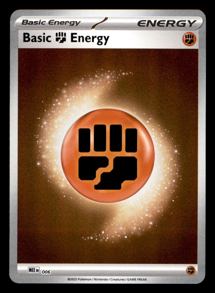 Basic Fighting Energy - 006 6 Mega Evolution Energies Pokemon Reverse Holo NM