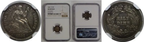 1864 Seated Liberty Half Dime  NGC AU Details