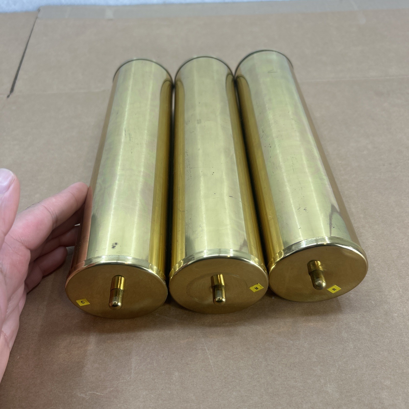 Heavy Brass Grandfather Clock Weights Set Ridgeway 7lb 8lb 9