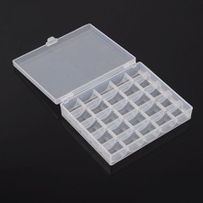 3 Pcs Empty Transparent Bobbins Storage Box 25 Grid Organizer for Sewing Machine