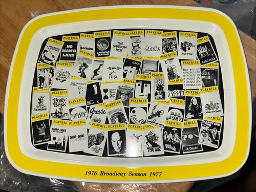 Sanka entkoffeinierte Kaffeewerbung auf Tablett: Spielzettel aus der Broadway-Saison 1976-1977
