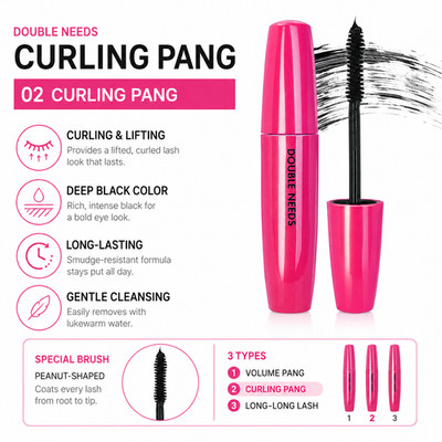 TONYMOLY Double Needs Mascara 12g Curling Pang Black K-Beauty