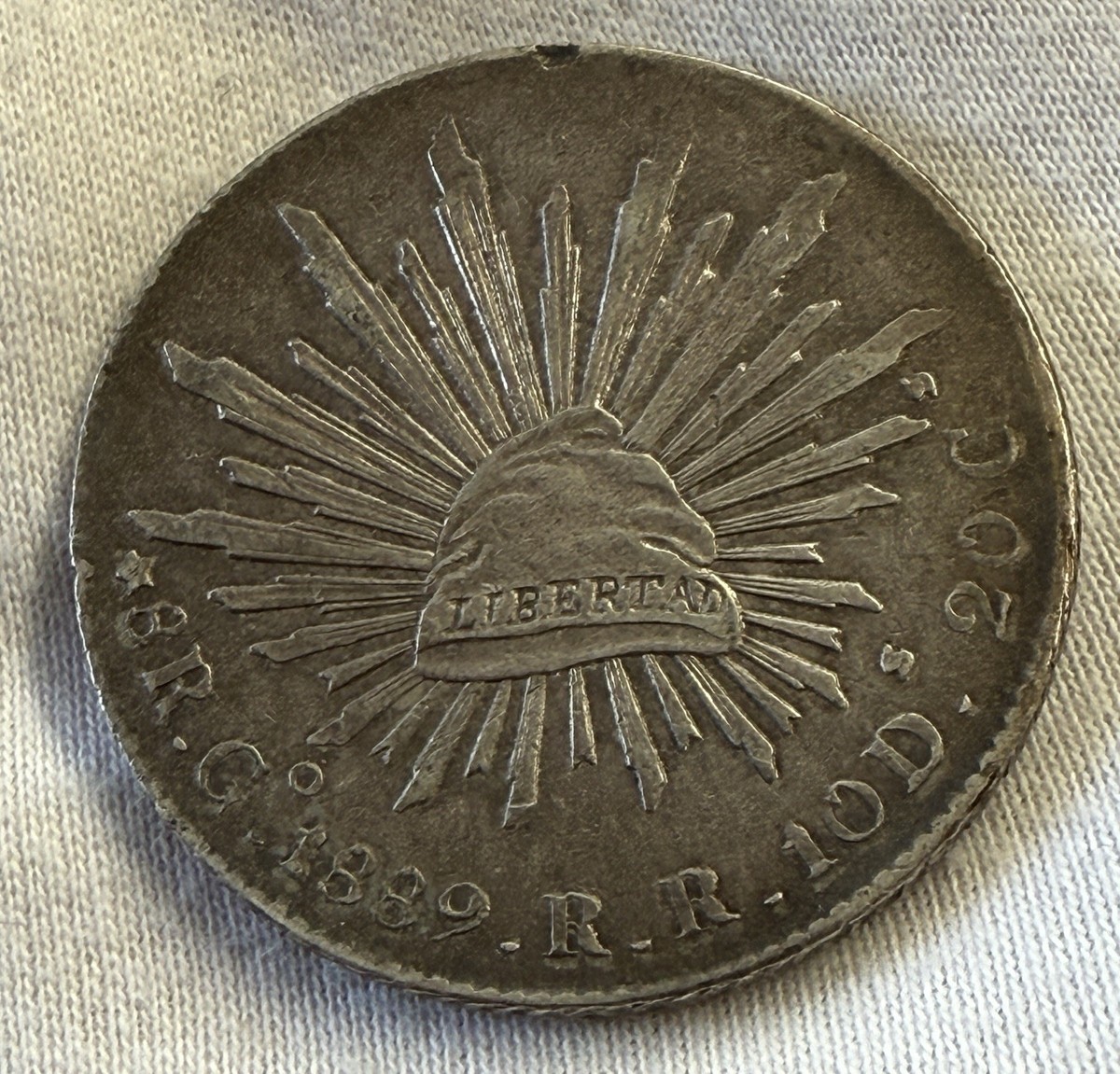 1889 Go RR Mexico 8 Reales Silver Coin | eBay