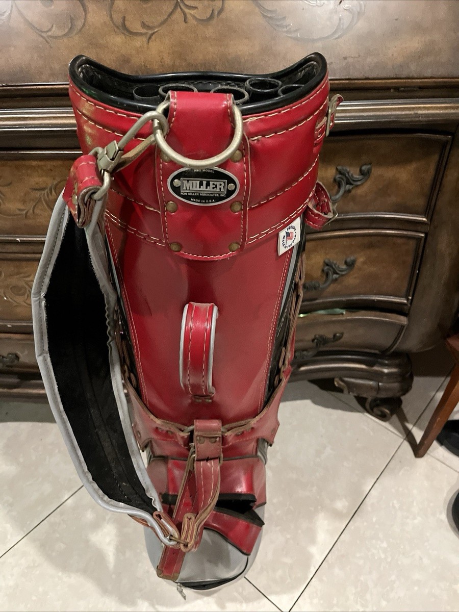 Vintage Ron Miller Pro Model Golf Cart Bag Red Leather USA Used | eBay