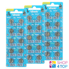 30 VINNIC ALKALINE BATTERIES L1121 G8 LR55 1.5V EXP 2028 NO MERCURY NEW