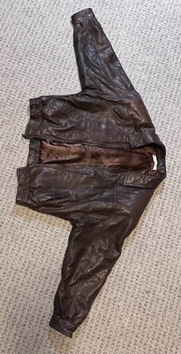 Marc New York Andrew Marc Leather Bomber Motorcycle Jacket Black Size XL